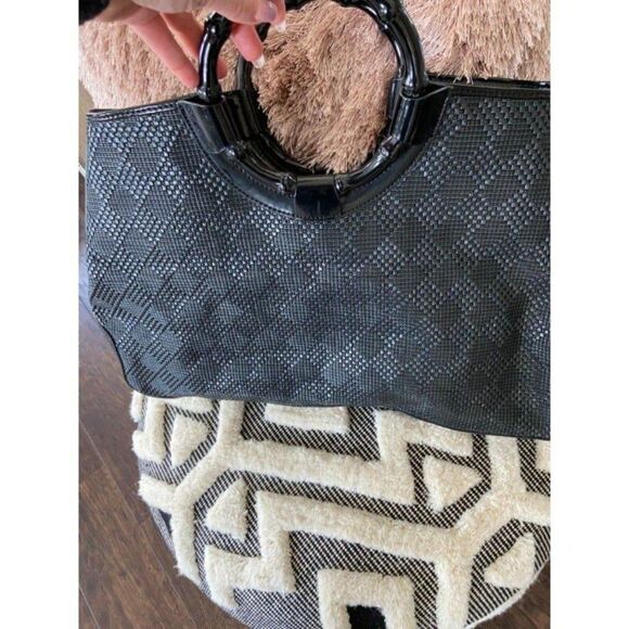 Talbots Black Woven Summer/Spring Purse - Picture 4 of 10